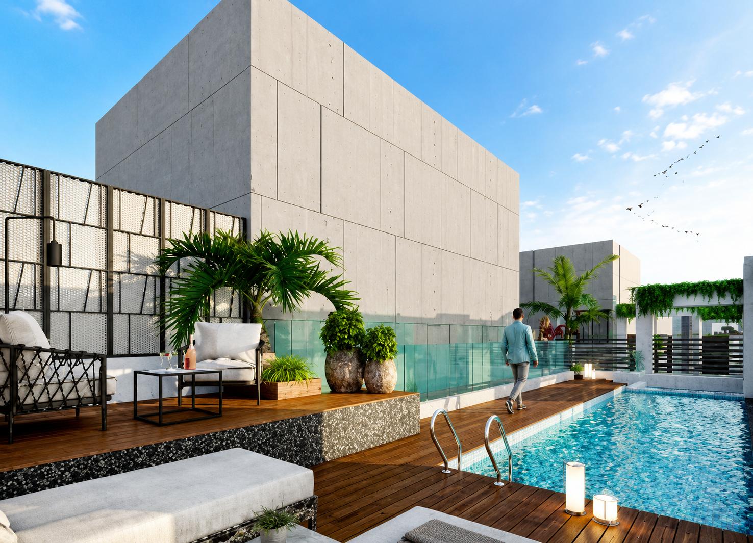 Swimming pool at Hariko Skylon Suburbia, Kandivali East