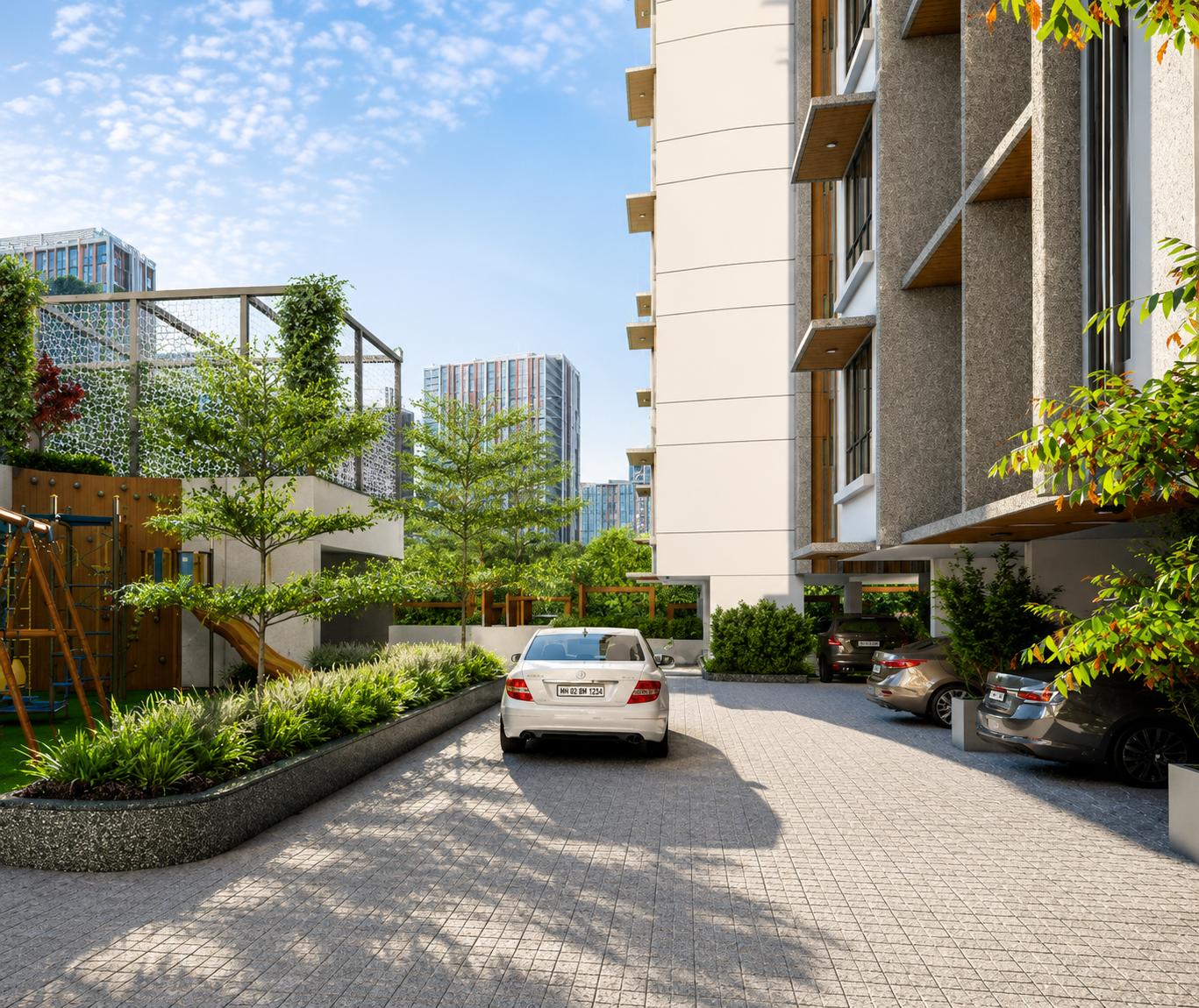 Visitor parking at Hariko Skylon Suburbia, Kandivali East
