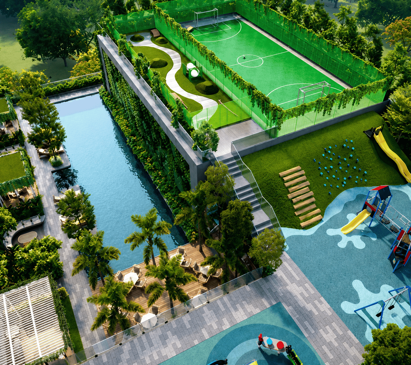 Rooftop terrace at Lodha Marq, Grant Road West