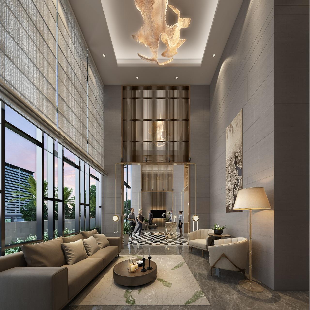Grand entrance lobby at Moraj Opulence, Shivaji Park
