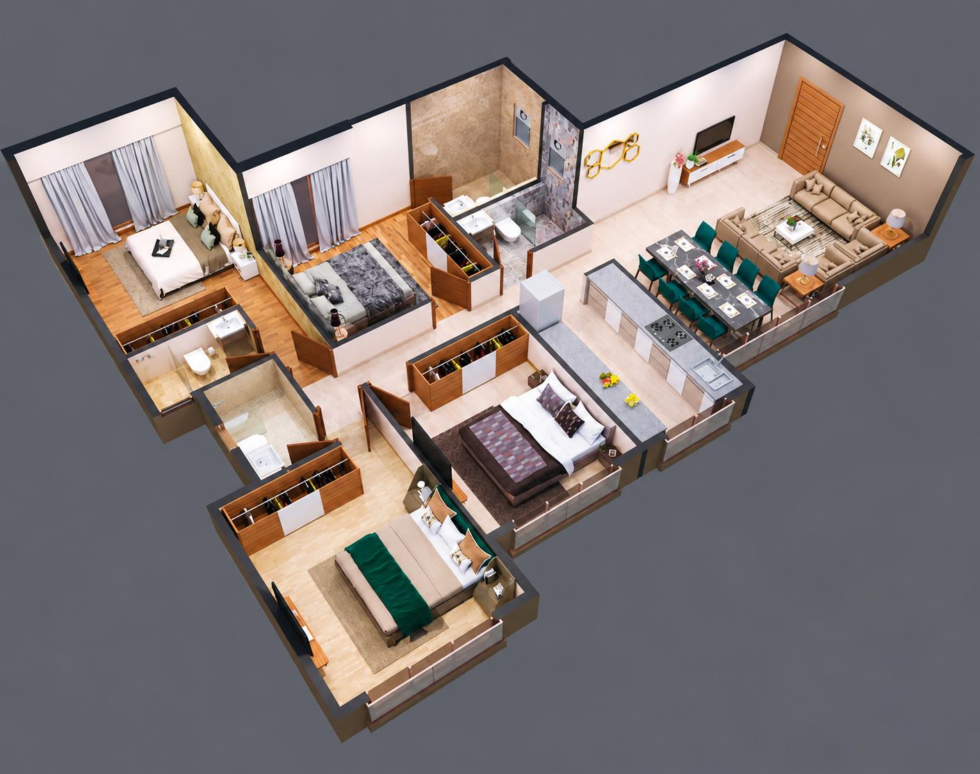 4BHK floor plan