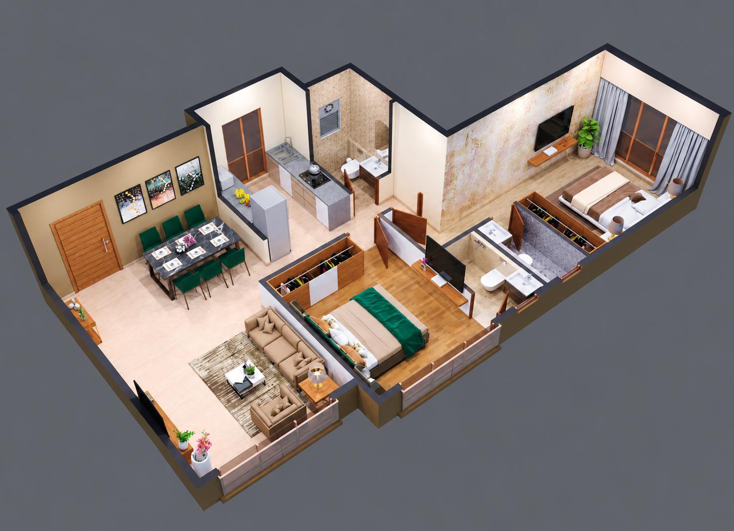 2BHK Premium floor plan