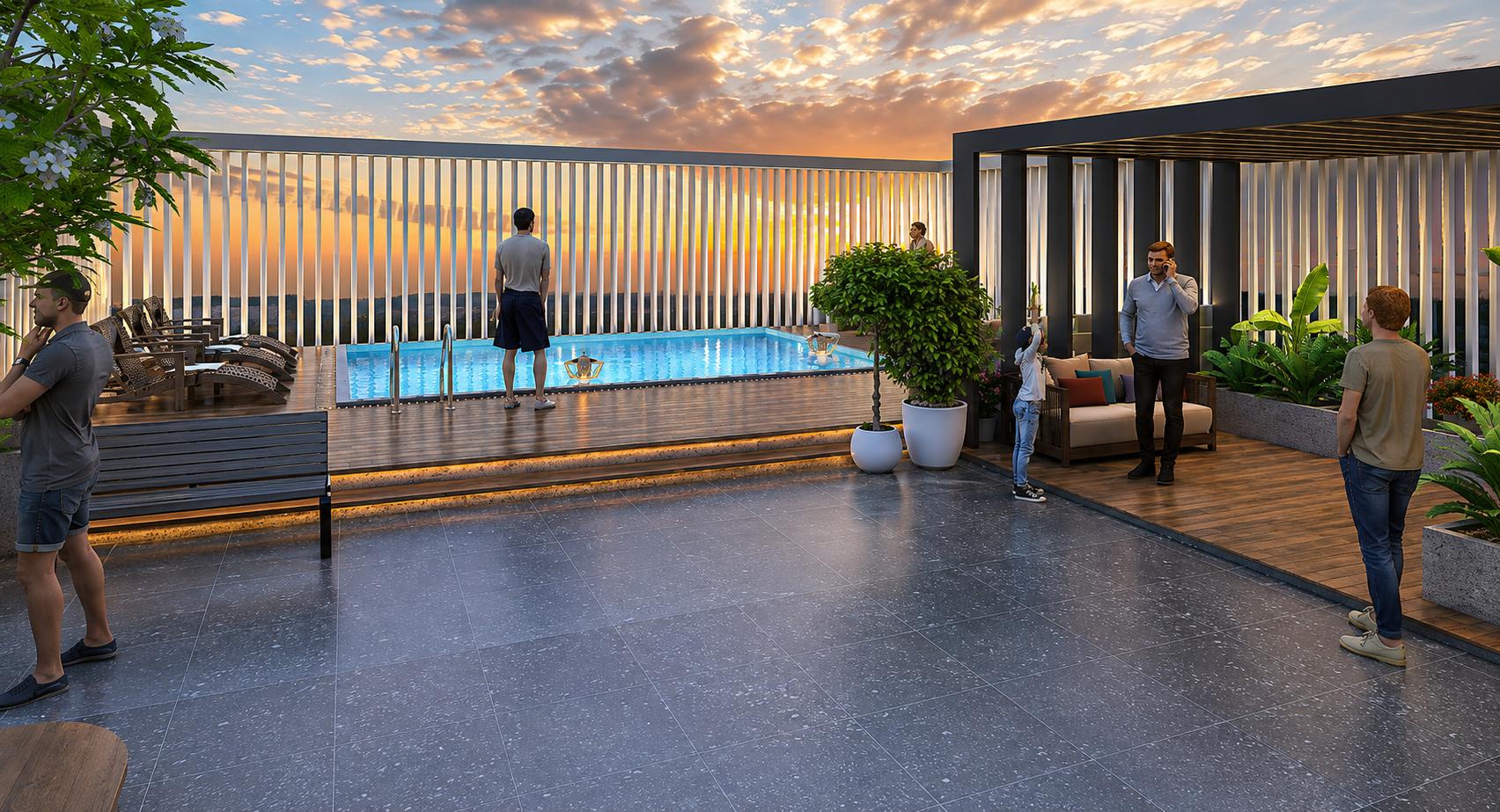 Swimming pool at Ariha One08, Goregaon West