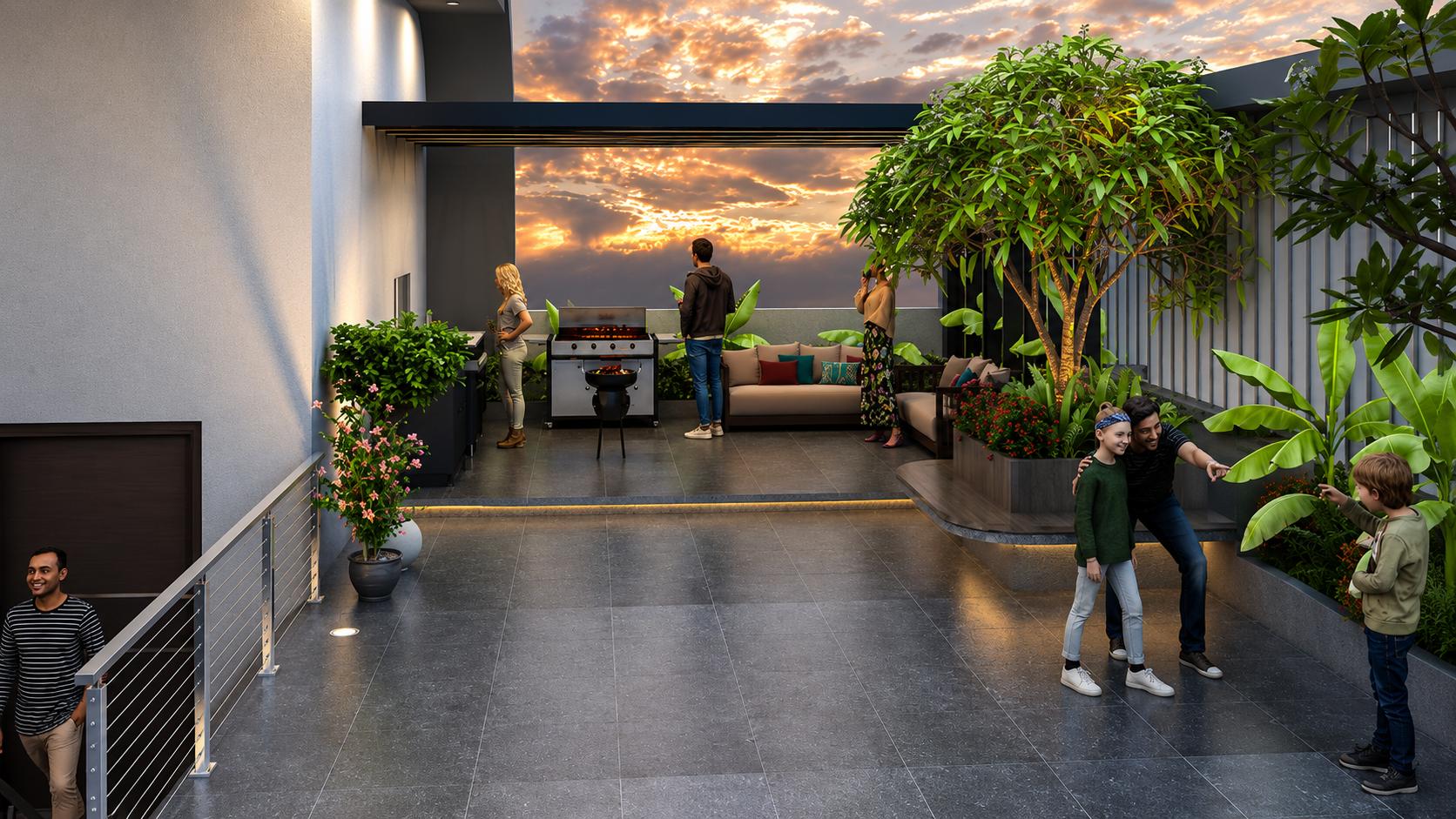 BBQ area at Ariha One08, Goregaon West