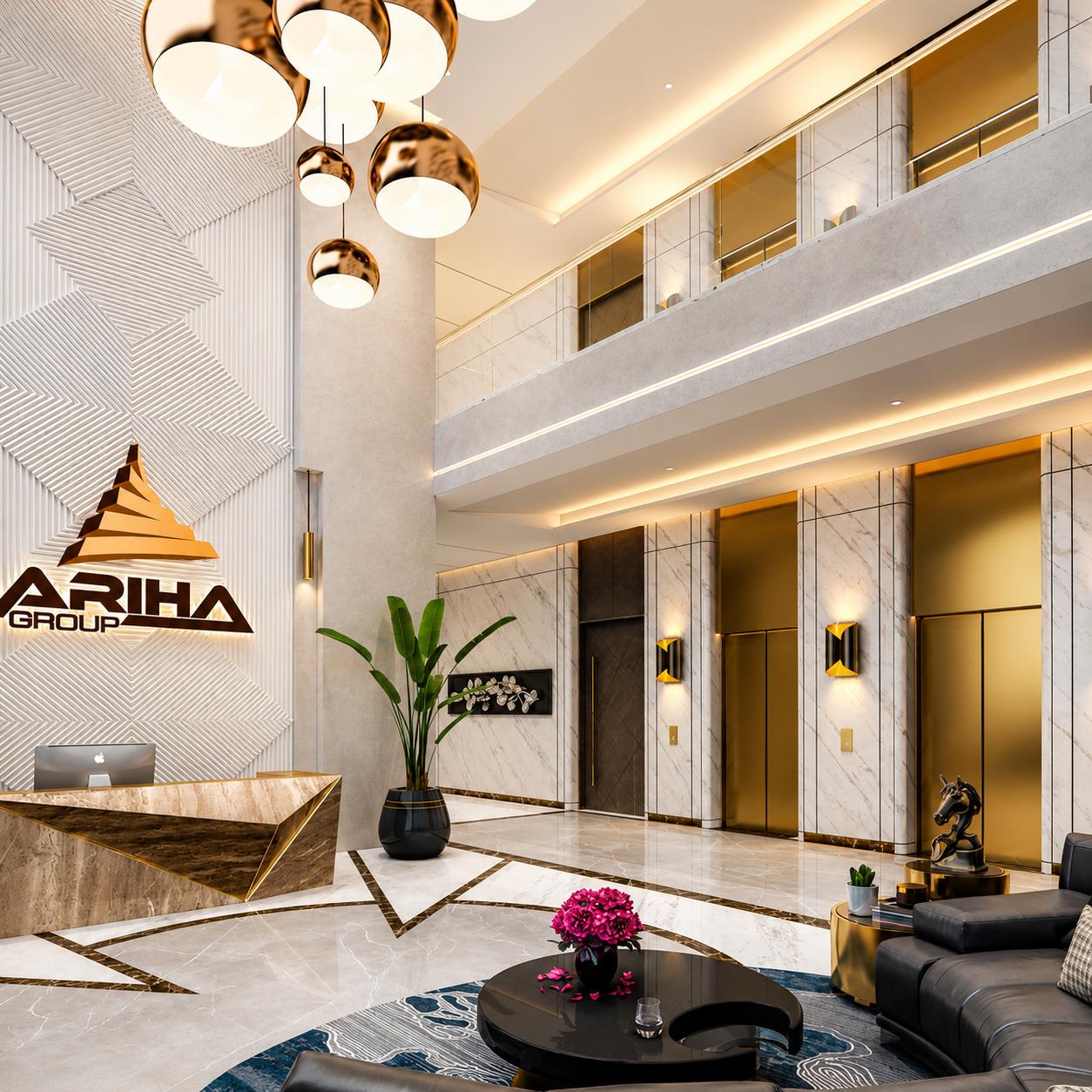 Grand entrance lobby at Ariha One08, Goregaon West