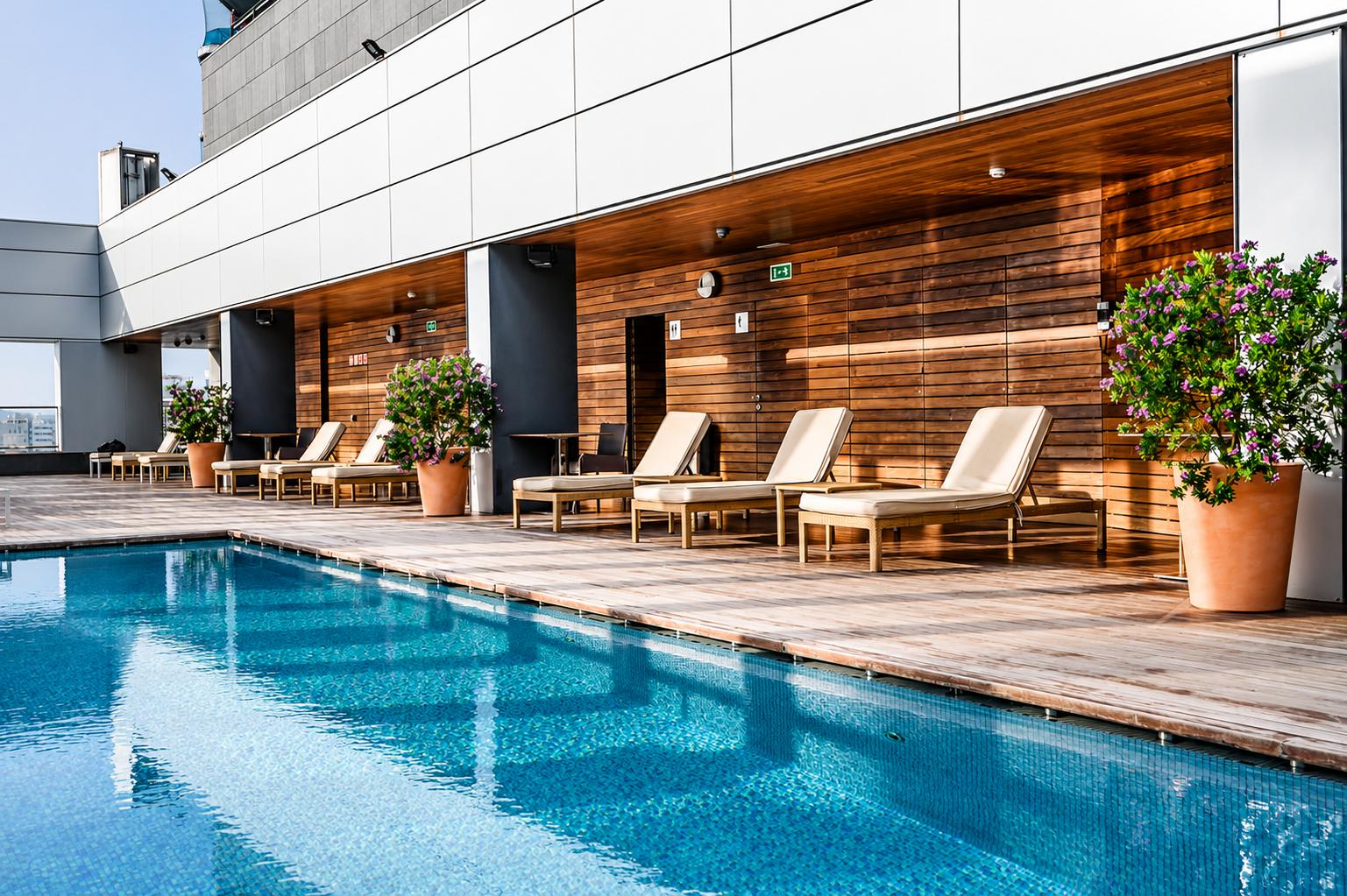 Swimming pool at Sach Splendid, Bandra West