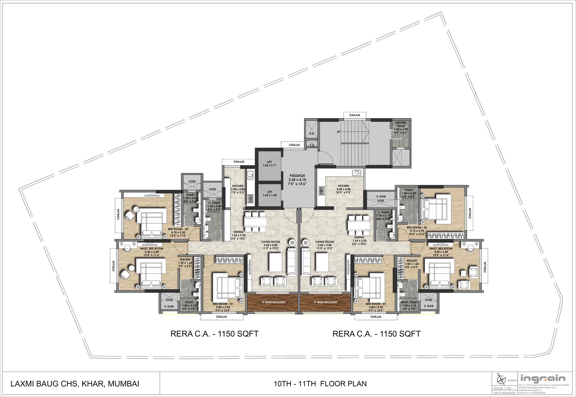 3BHK floor plan
