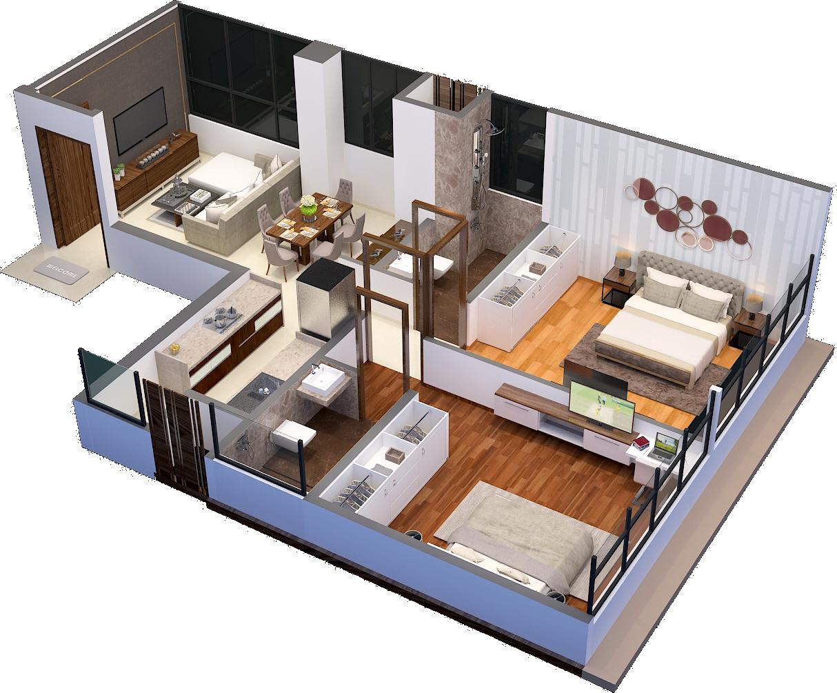 2BHK Premium floor plan