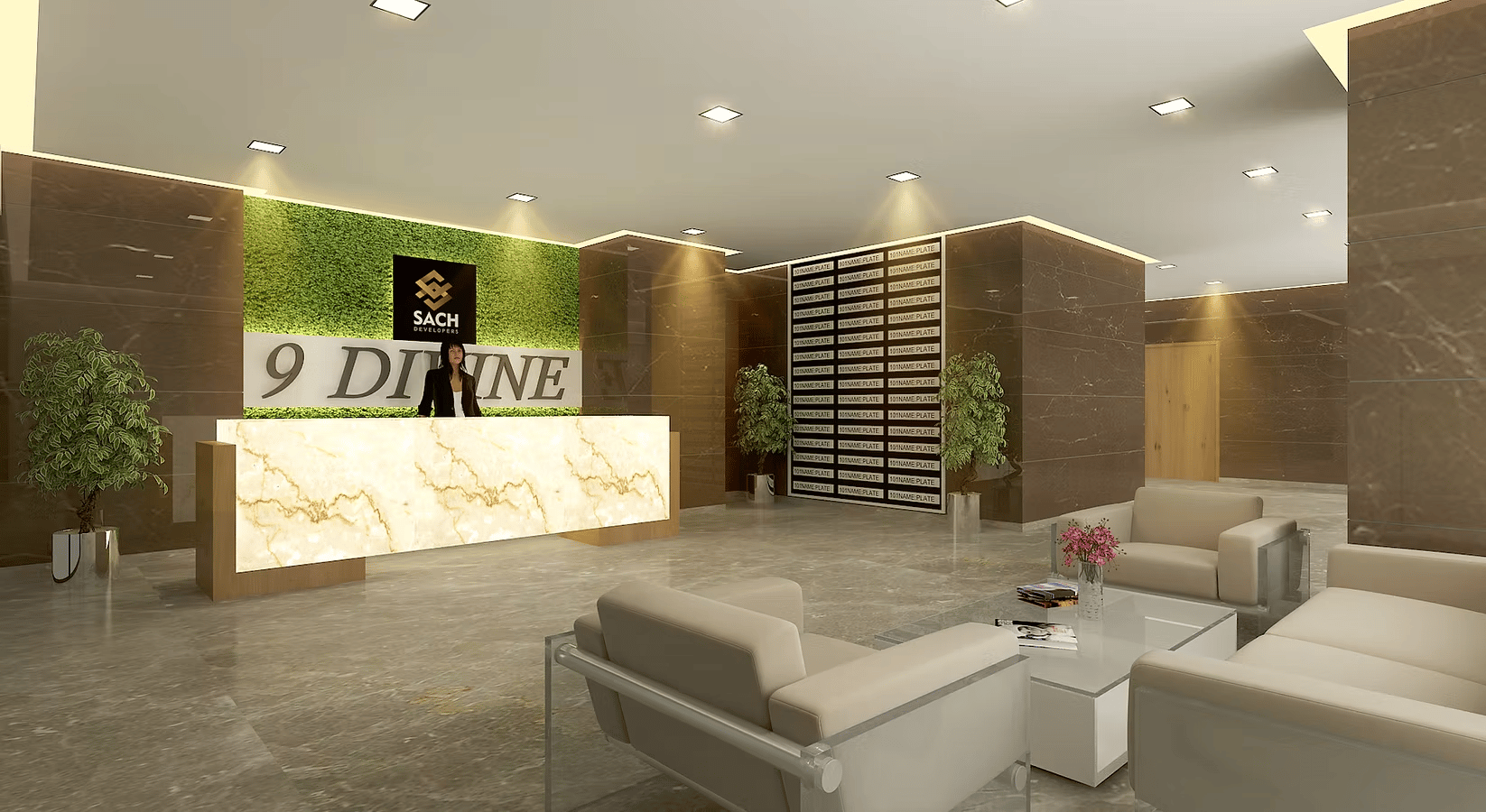 Grand entrance lobby at Sach 9 Divine, Bandra West