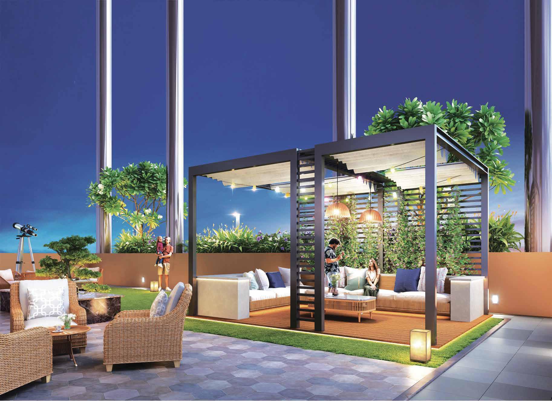Rooftop terrace at Transcon Silver Bay, Bandra West