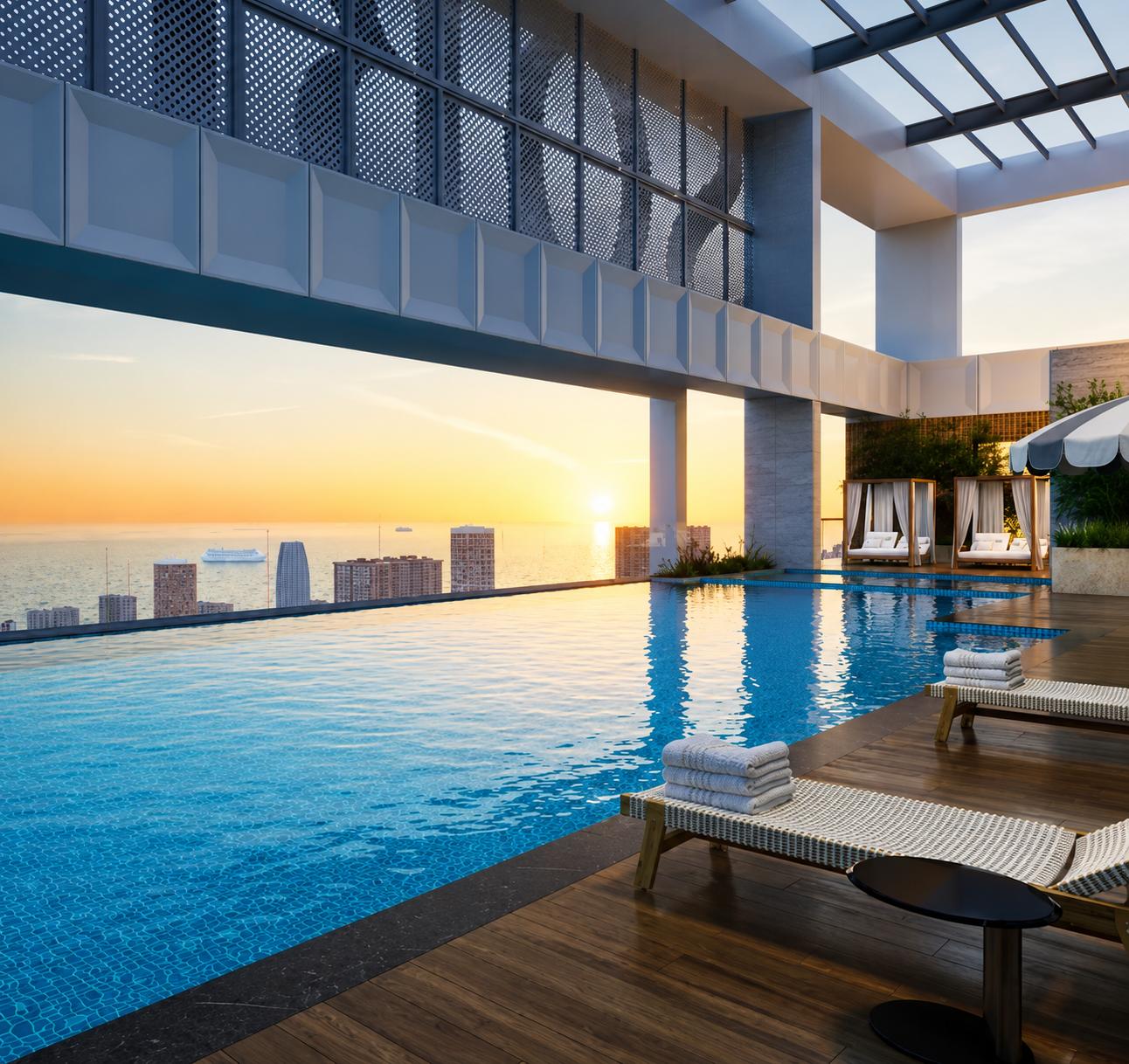 Swimming pool at Sobha Inizio, Parel