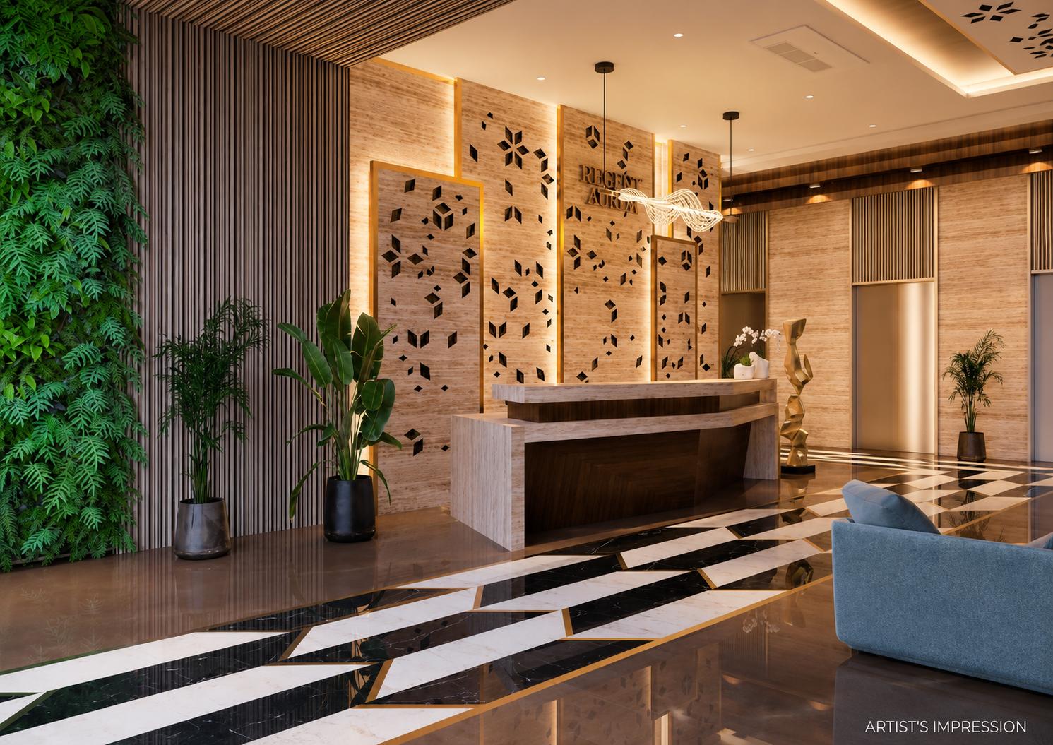 Grand entrance lobby at Regent Aurum, Girgaon