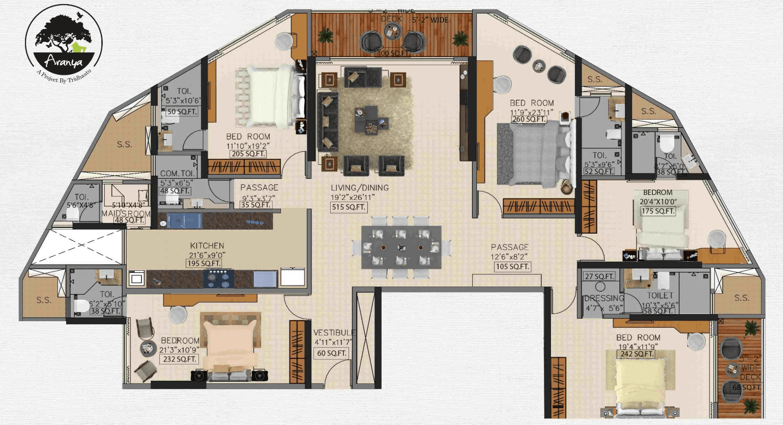 5 BHK floor plan