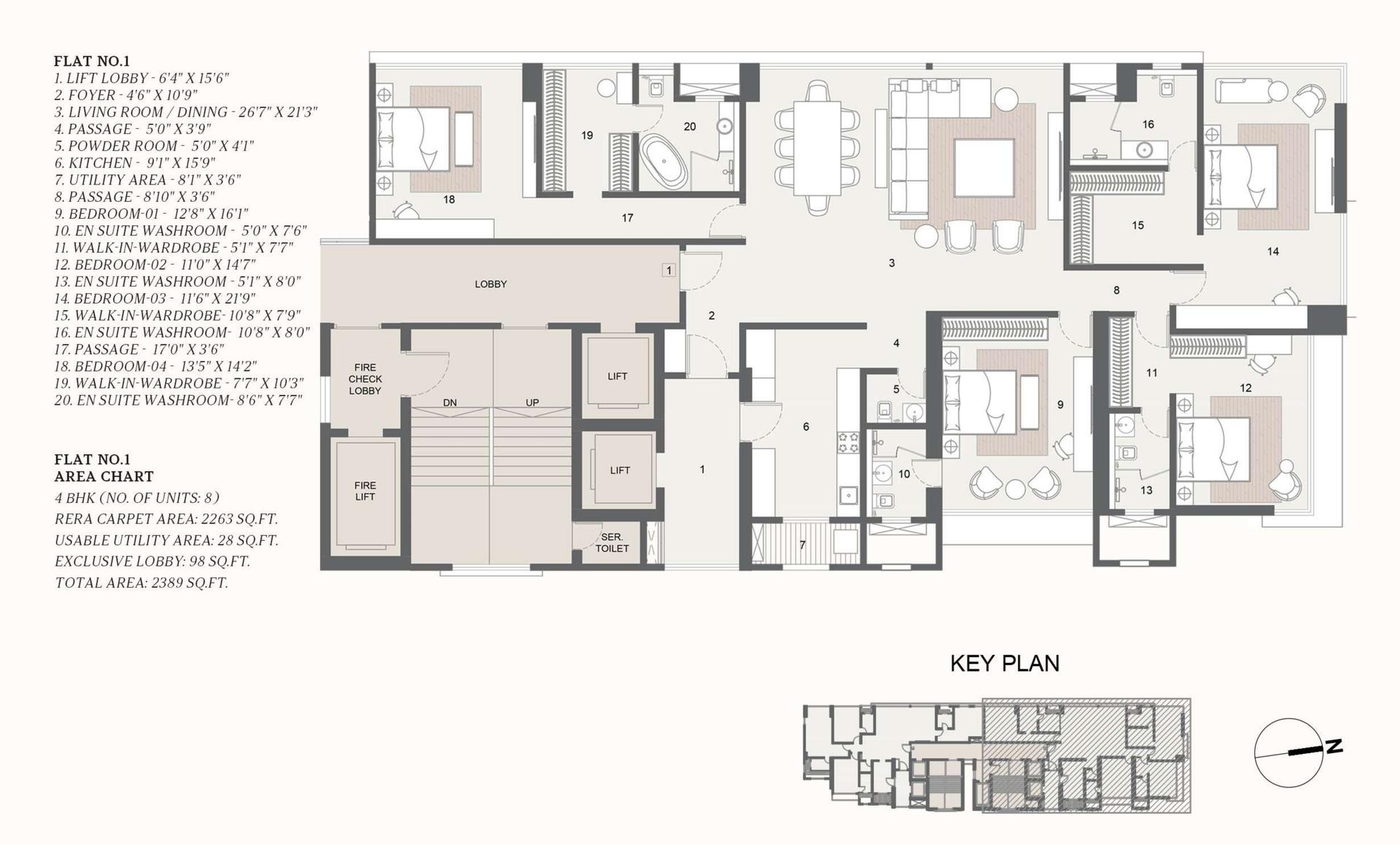 4BHK Type 2 floor plan