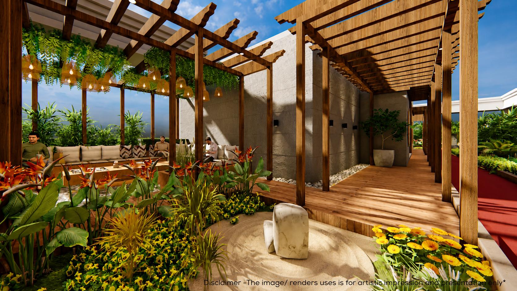 Rooftop terrace at Atlantis One, Gamdevi