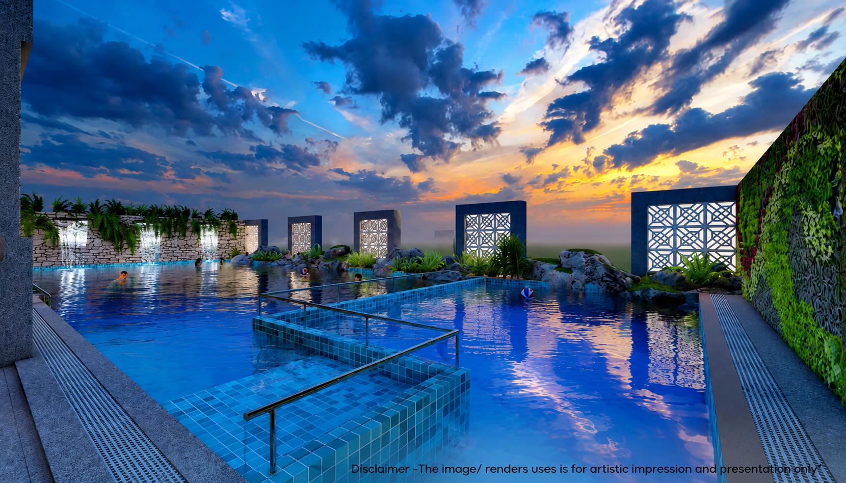 Swimming pool at Atlantis One, Gamdevi