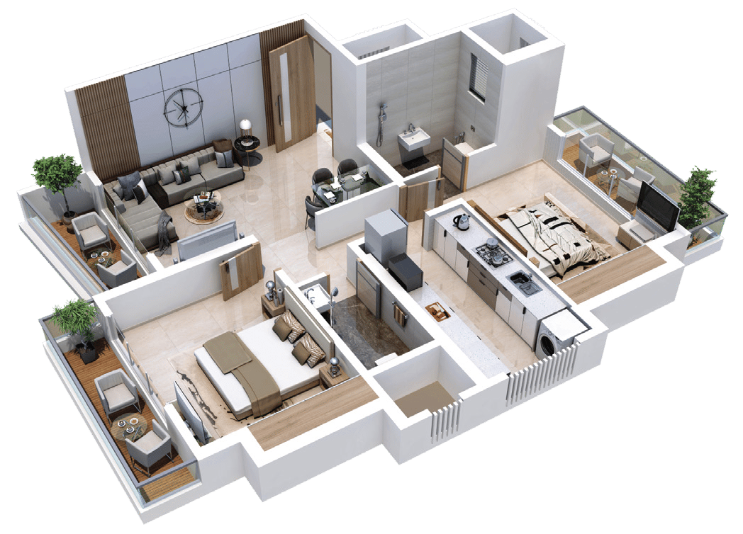 2BHK Type 2 floor plan