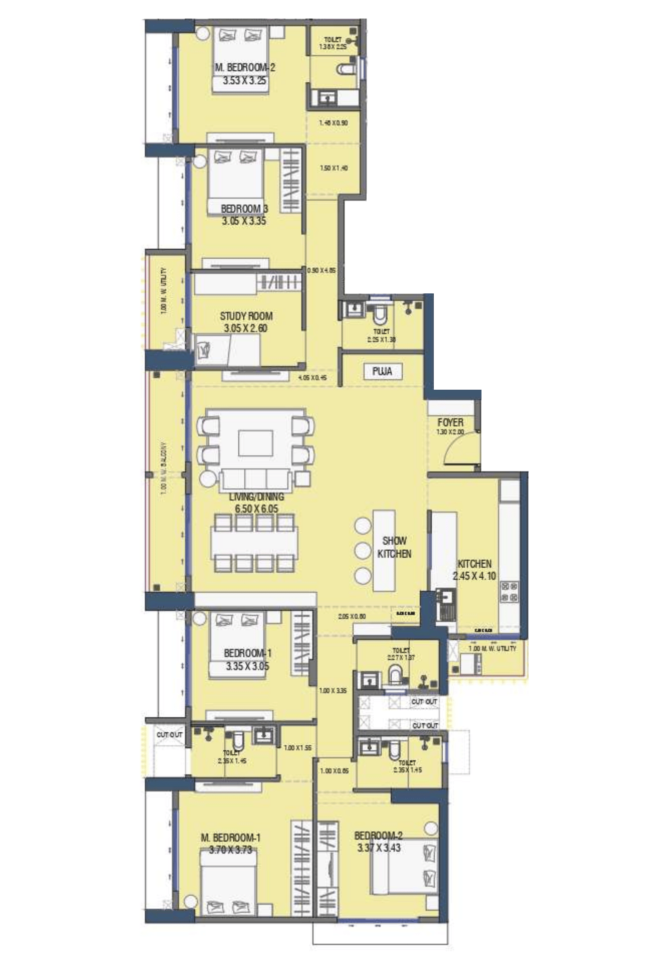 5.5 BHK floor plan