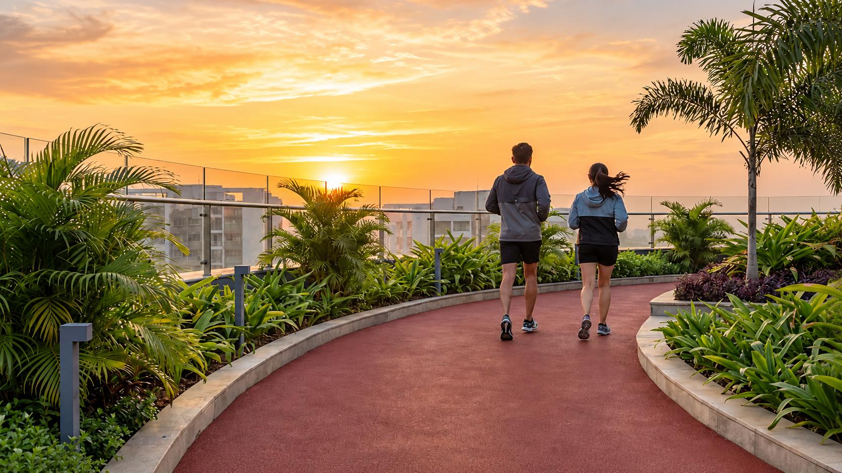 Jogging track at Shapoorji Pallonji Nine Arcs, Santacruz East