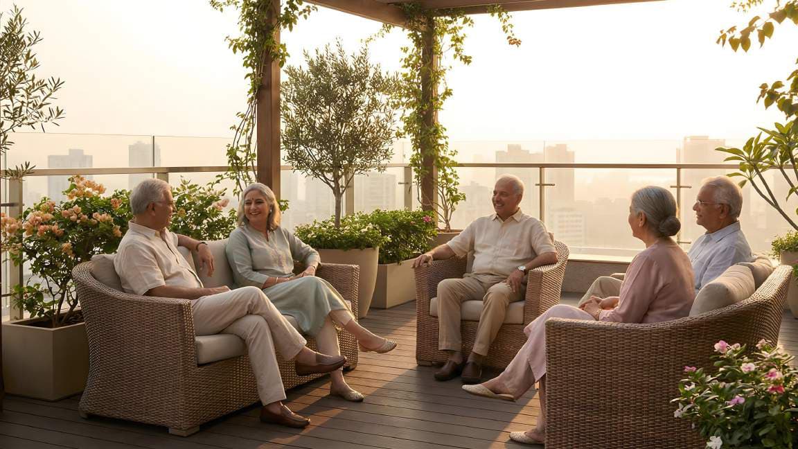 Senior citizen area at Shapoorji Pallonji Nine Arcs, Santacruz East