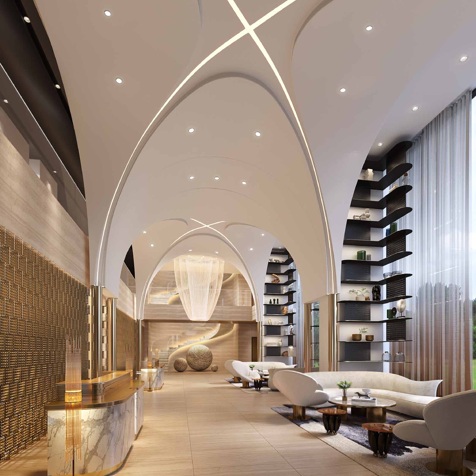 Grand entrance lobby at 25 West, Bandra West