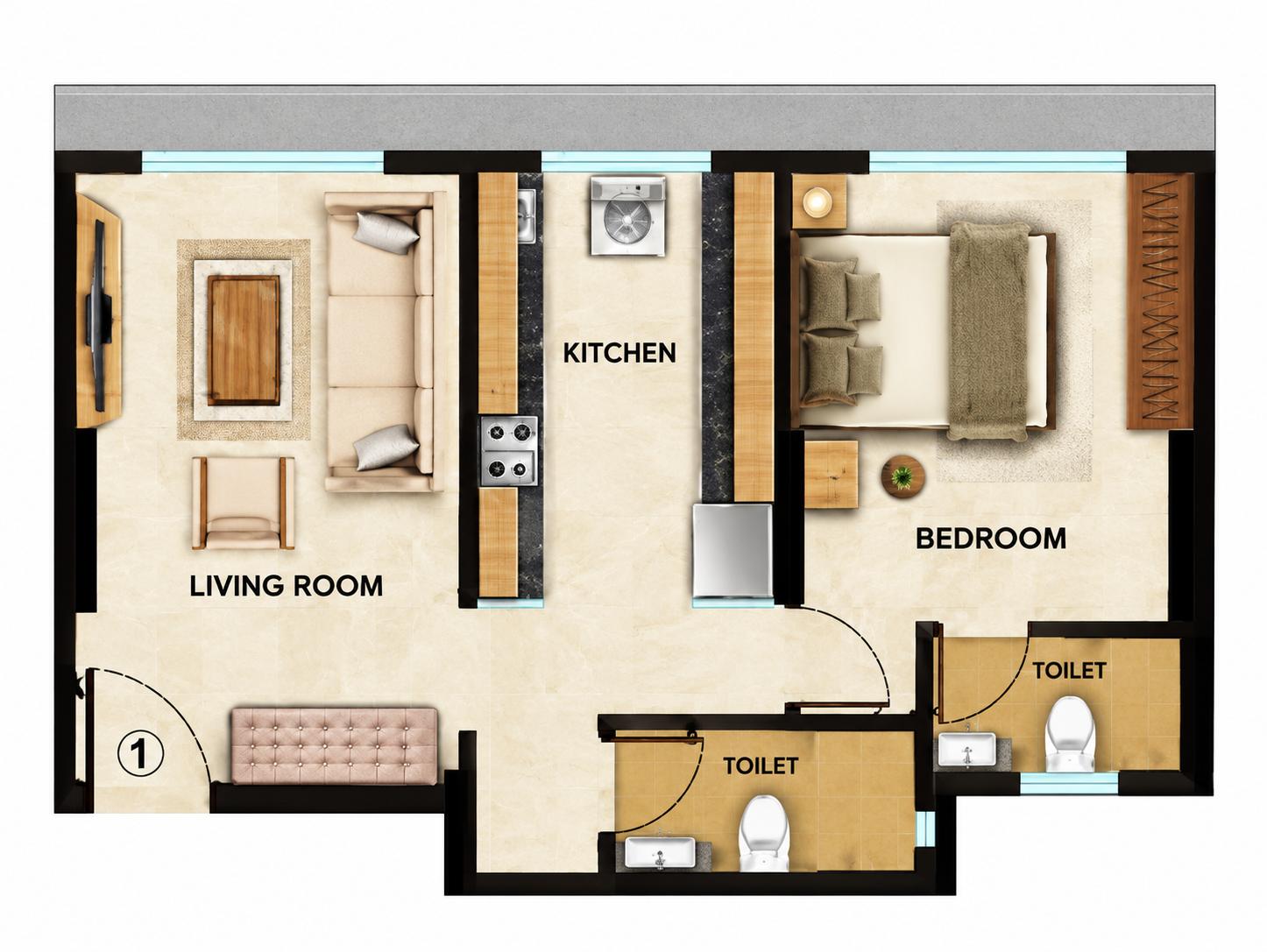 1BHK Premium floor plan