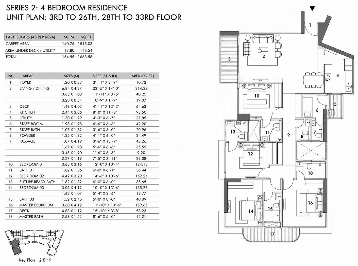 4 BHK - T1 floor plan