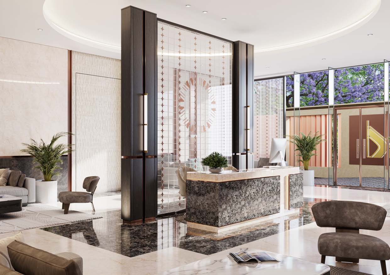 Grand entrance lobby at Dhuleva Seven, Malabar Hill