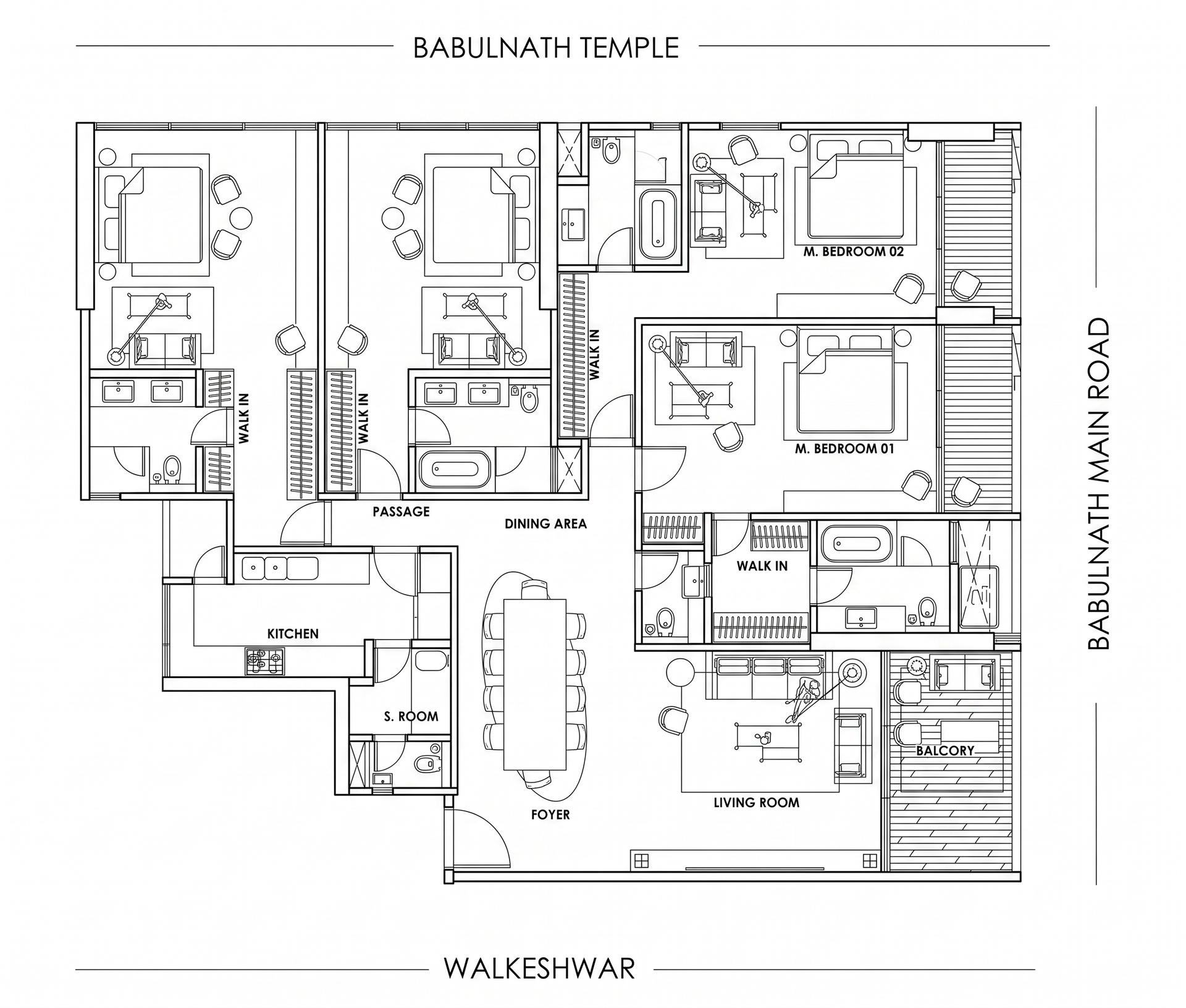 4 BHK floor plan