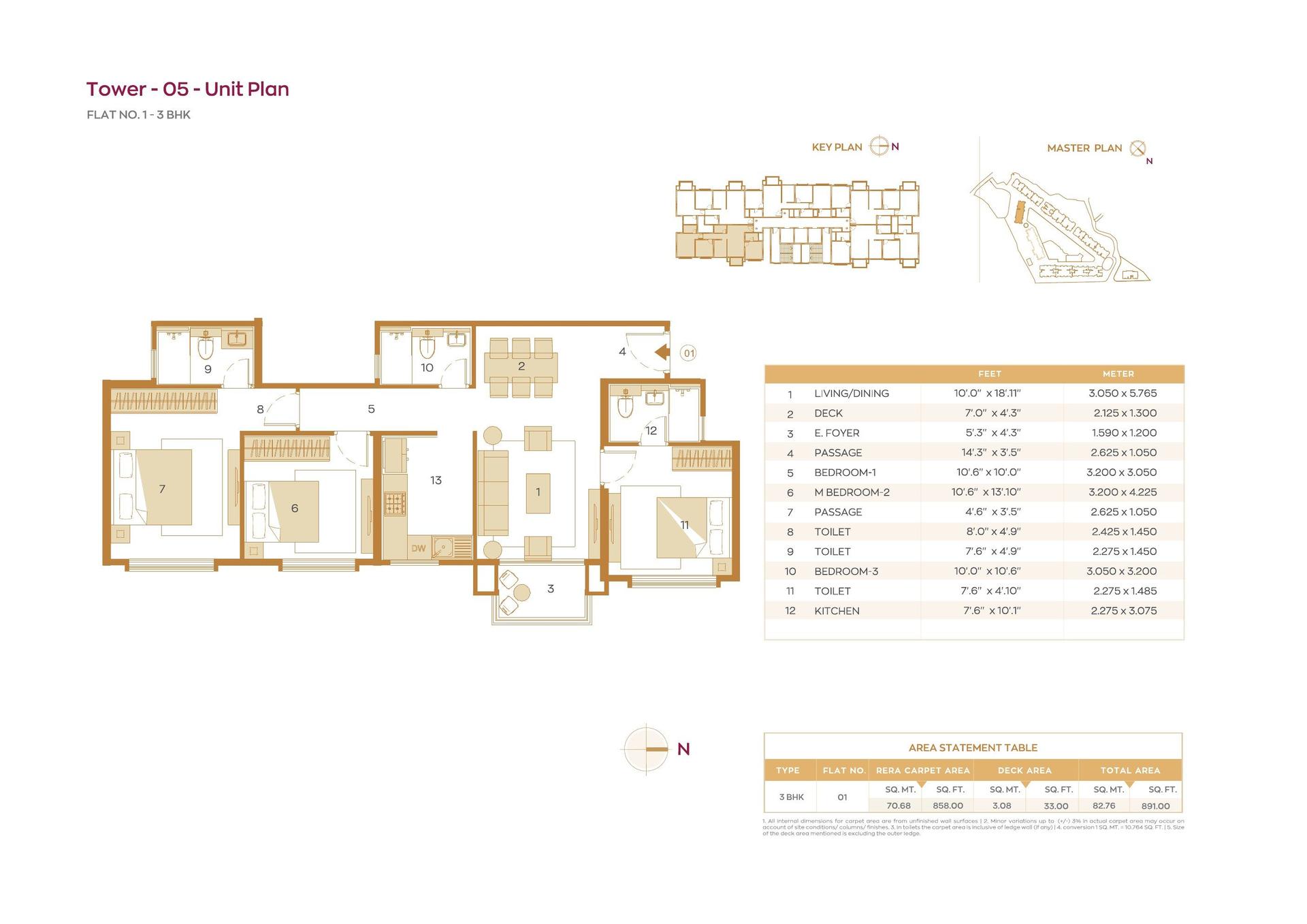 3BHK Elite floor plan