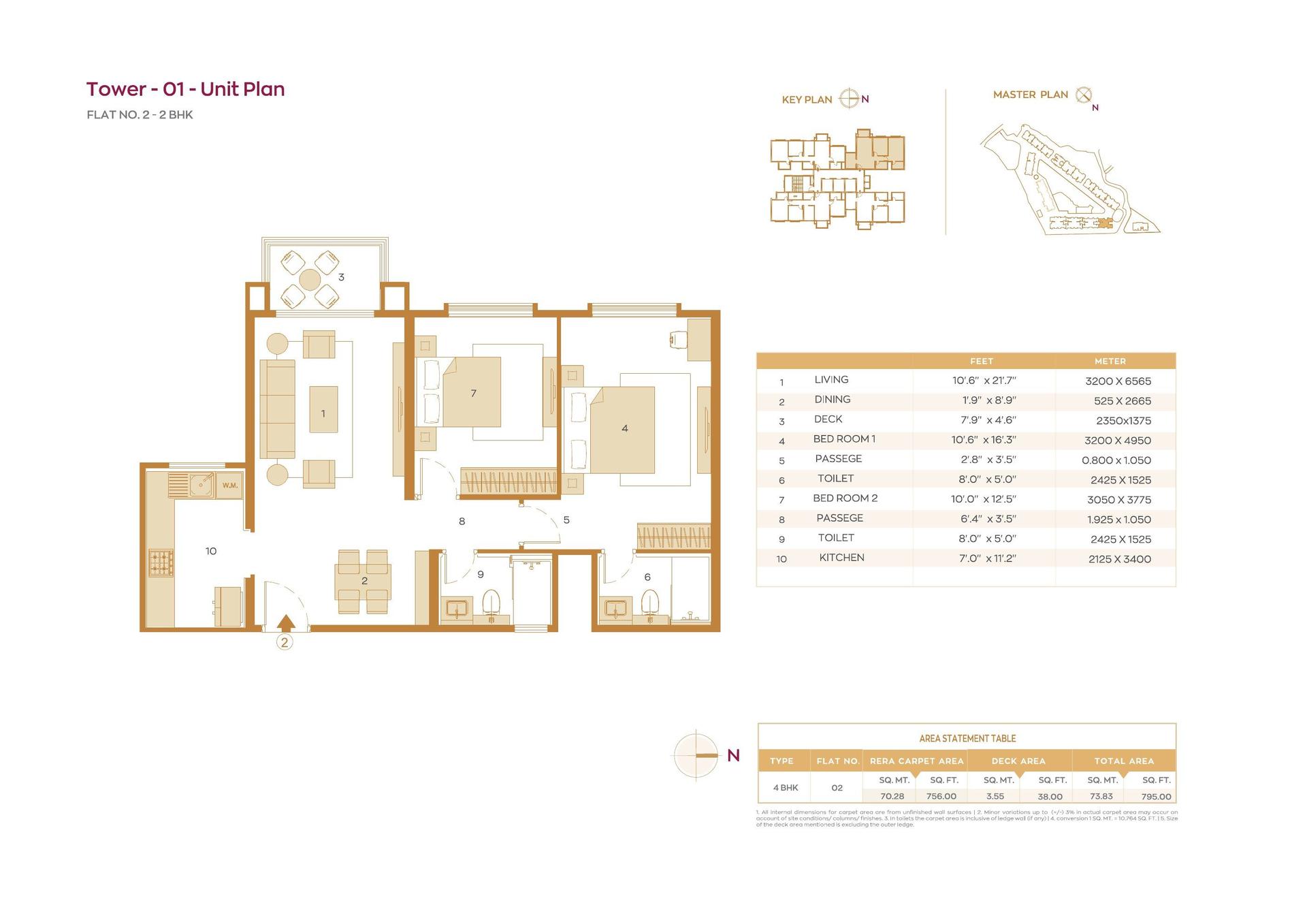 2BHK Premium floor plan