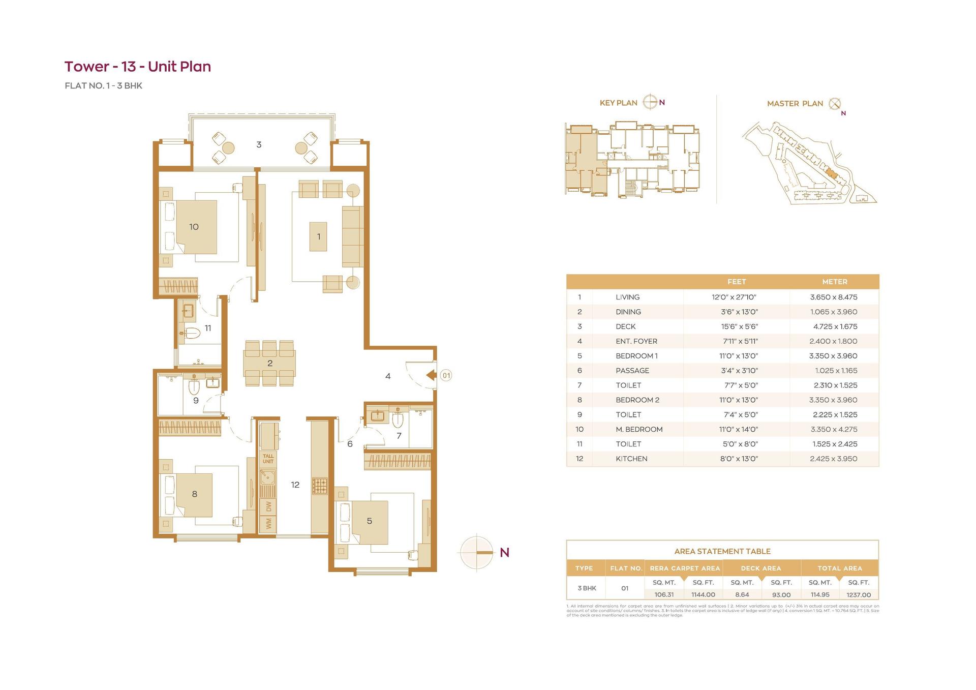 3BHK Elite (Type 2) floor plan