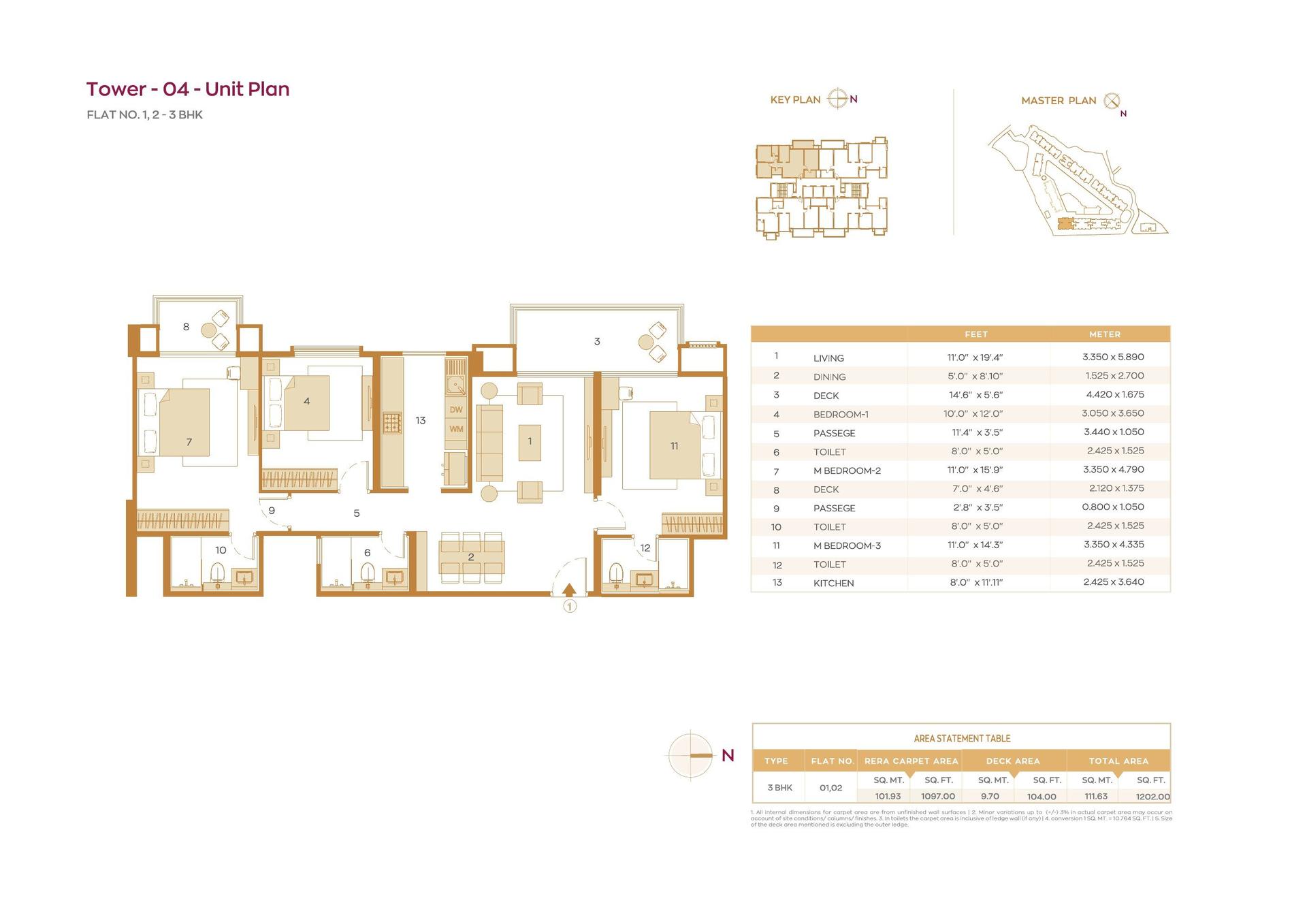 3BHK Delight floor plan