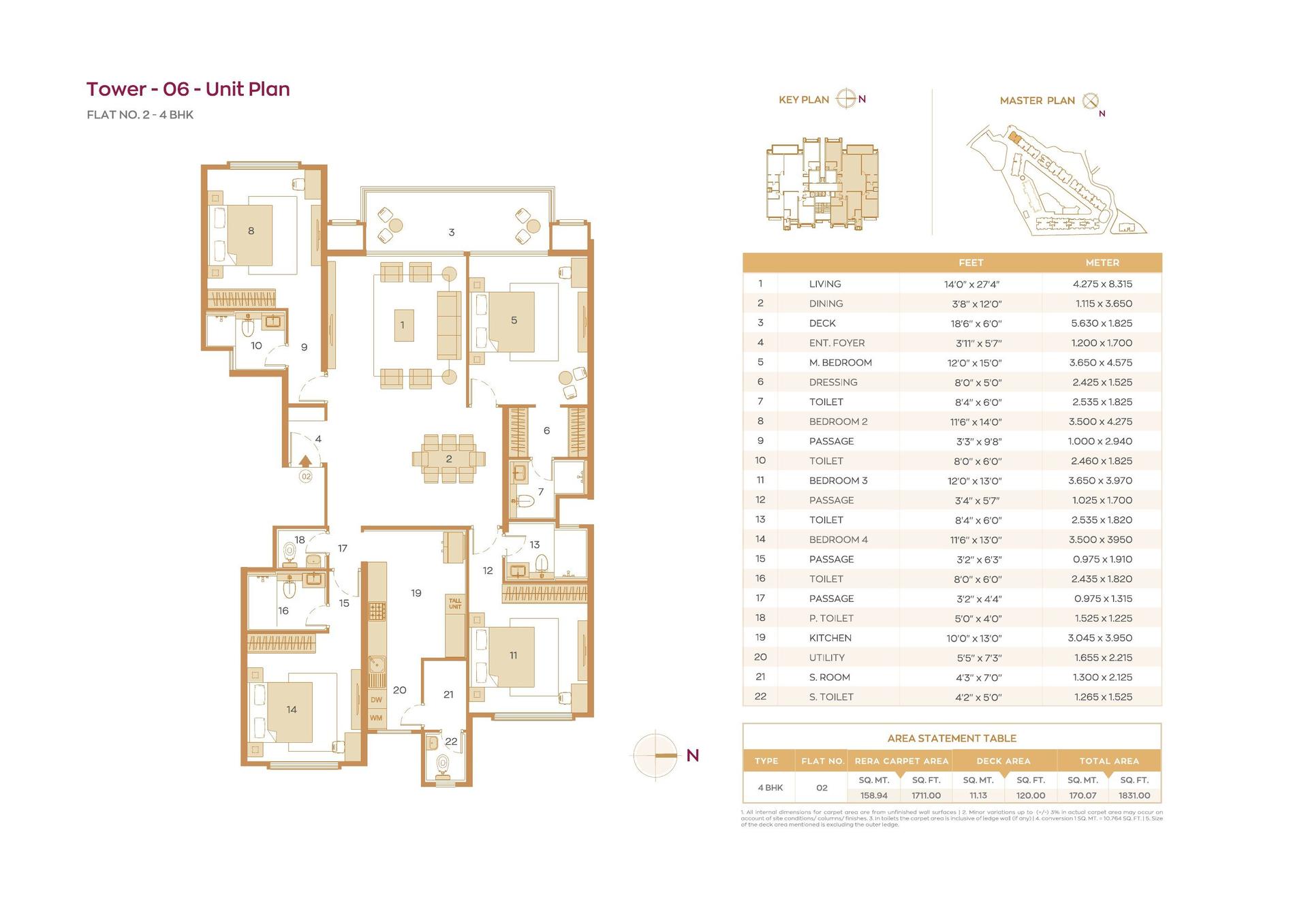 4BHK Elite floor plan
