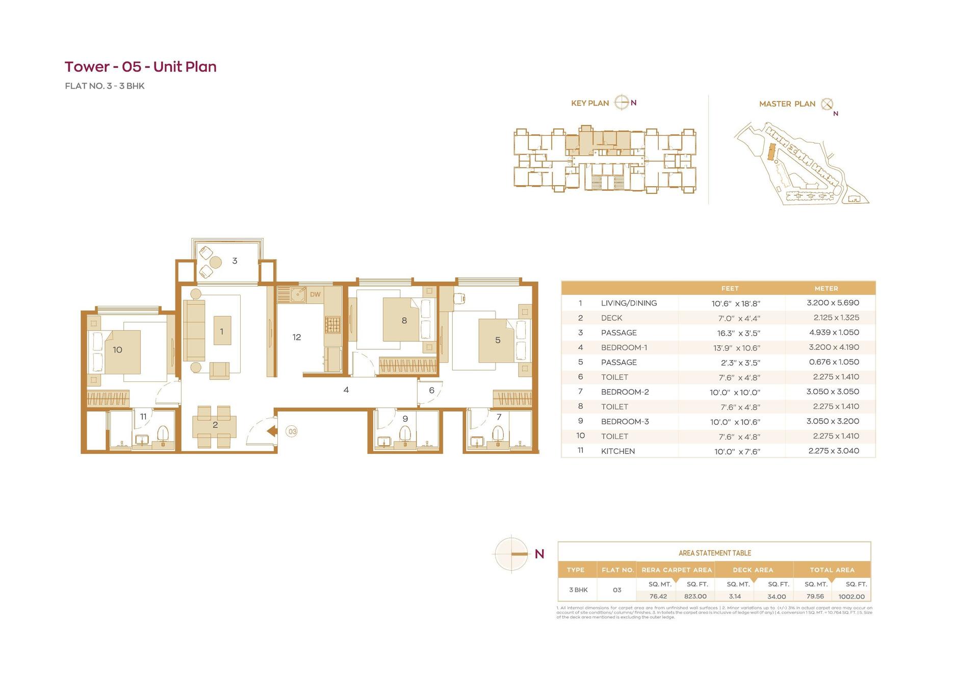 3BHK Premium floor plan