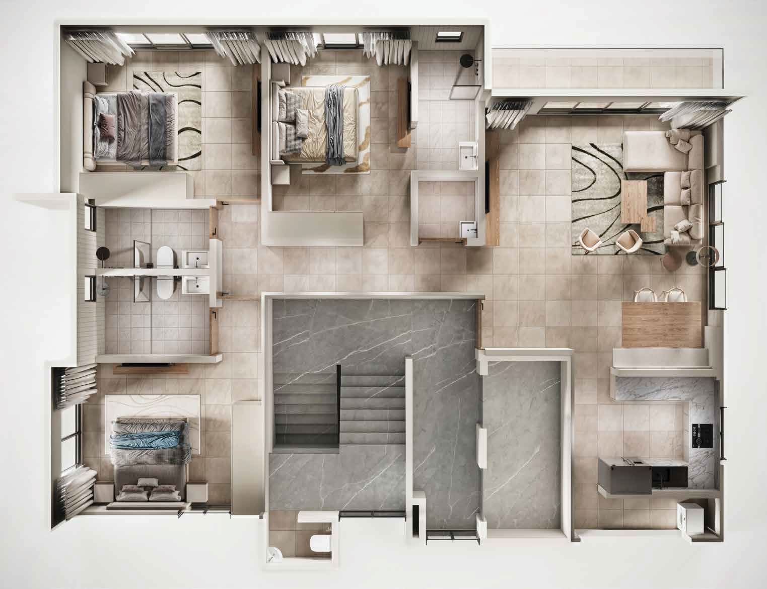 3 BHK floor plan