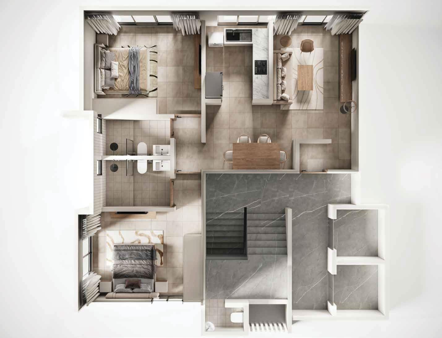 2 BHK floor plan