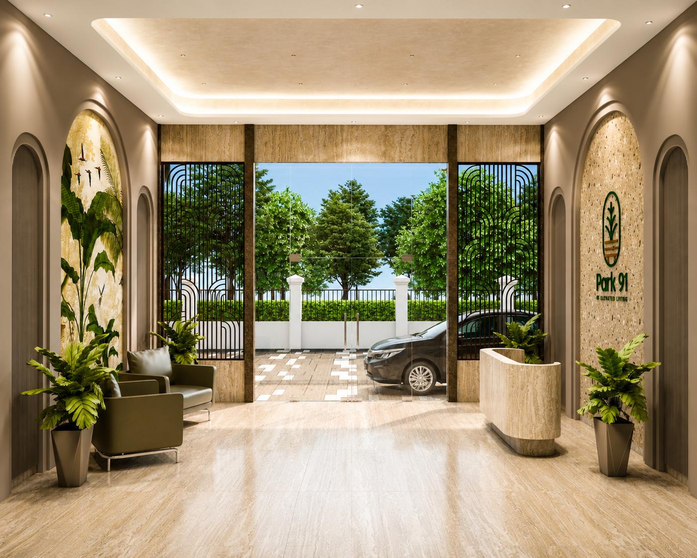 Grand entrance lobby at Kaustubh Park 91, Borivali West