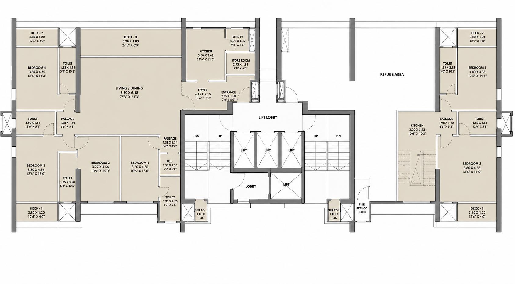 5BHK Duplex floor plan