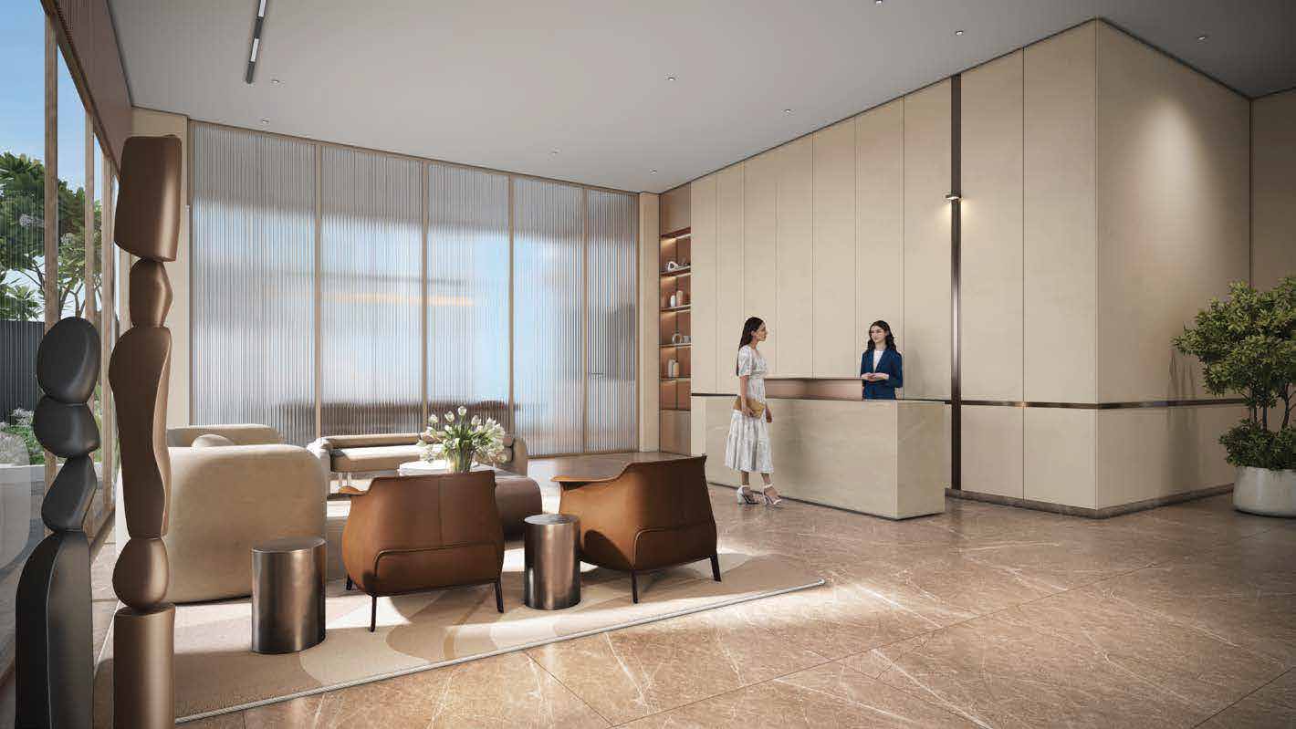 Grand entrance lobby at Rustomjee Vista Bay, Parel