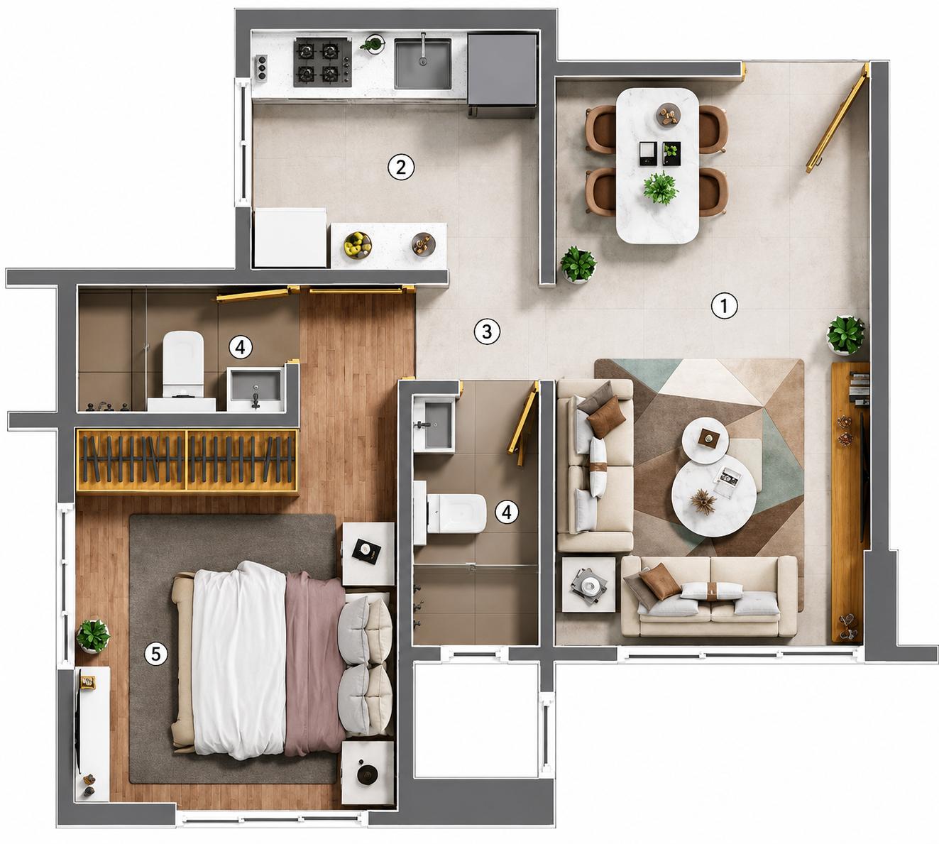 1BHK floor plan