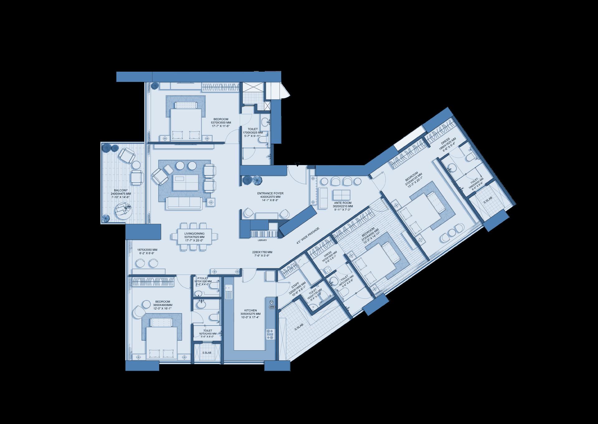 4BHK Luxury floor plan