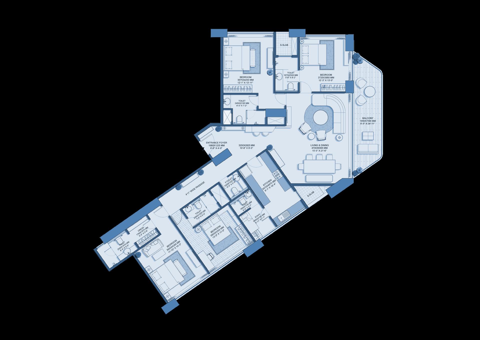 4BHK Premium floor plan
