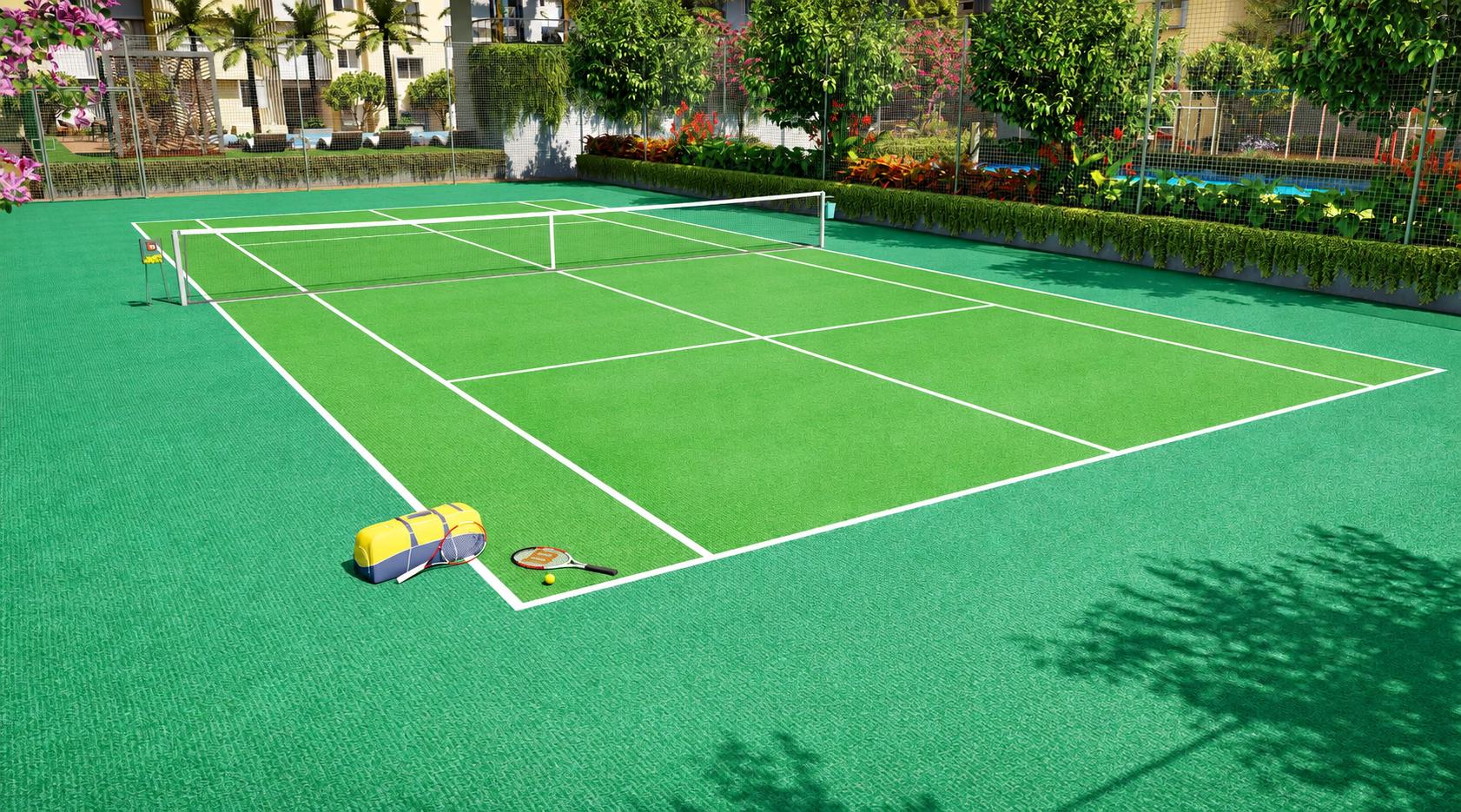 Tennis court at Shapoorji Pallonji Heartland, Mulund West