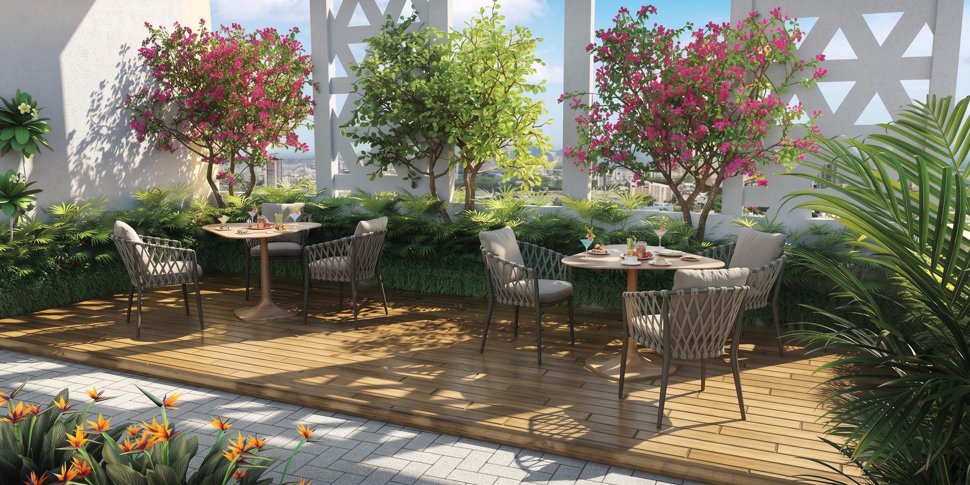Rooftop terrace at Shapoorji Pallonji Heartland, Mulund West