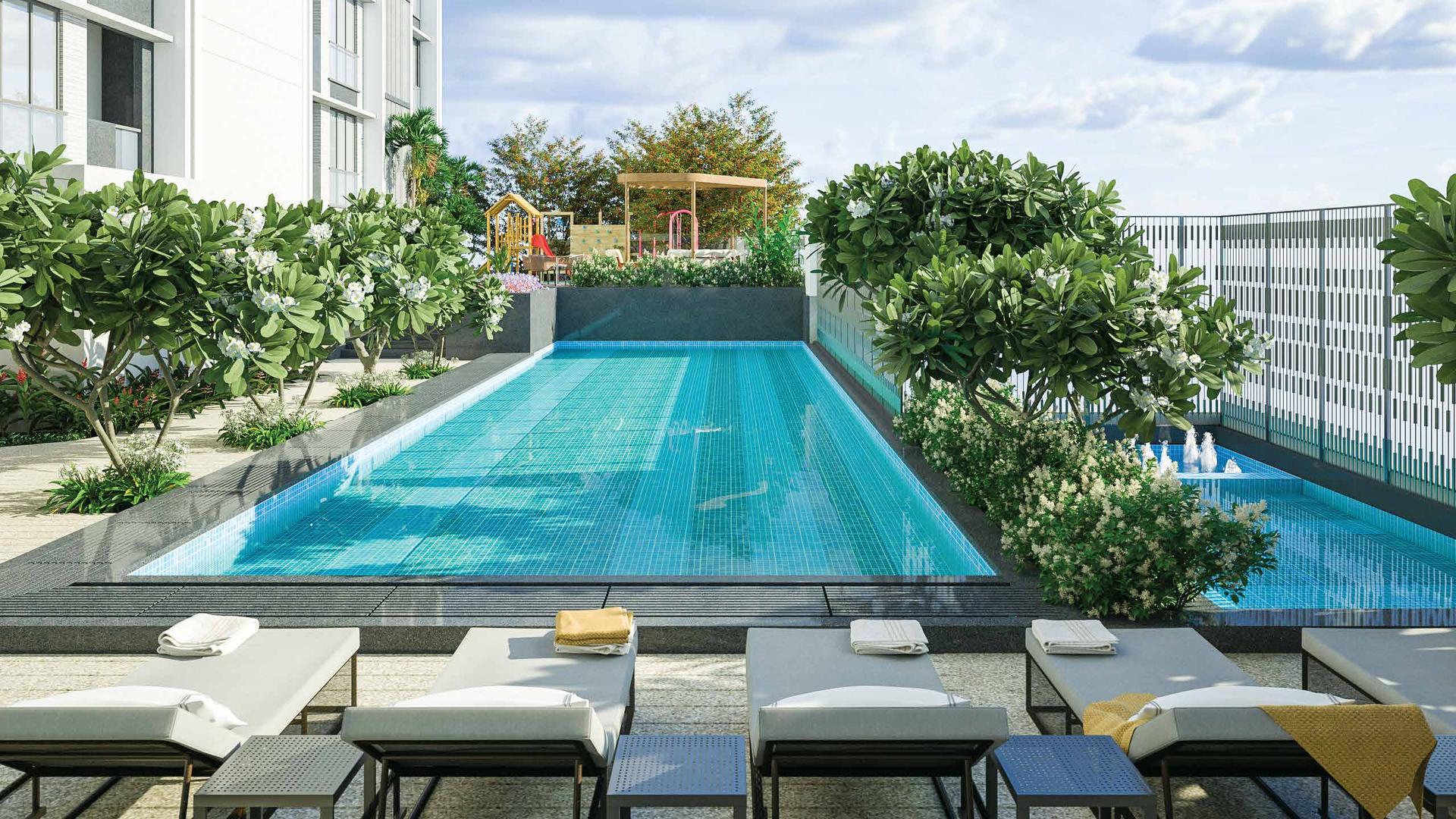 Swimming pool at Rustomjee Privé, Bandra Kurla Complex