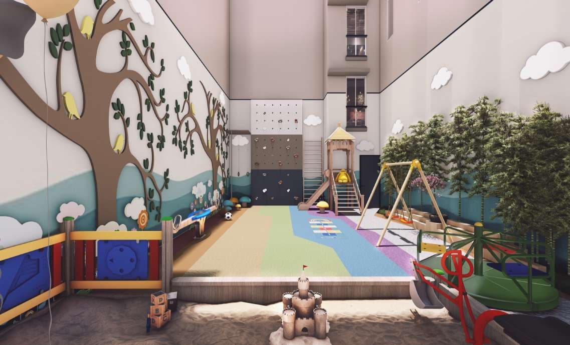 Children's play area at Romell Asrava, Andheri West