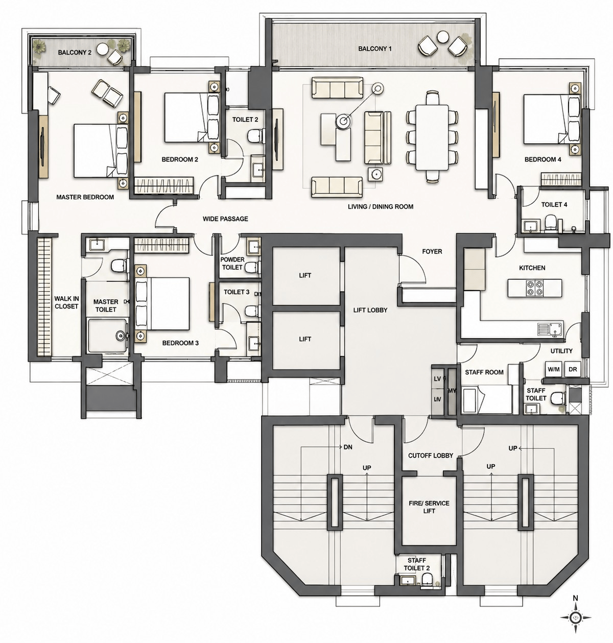 4BHK floor plan