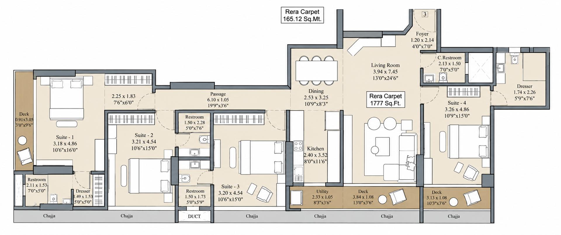 4BHK Premium floor plan