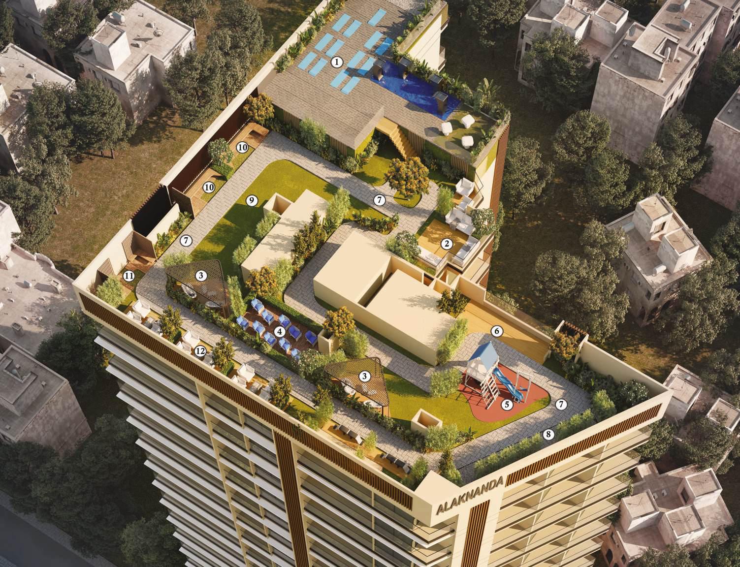 Rooftop terrace at Gurukrupa Alaknanda, Juhu